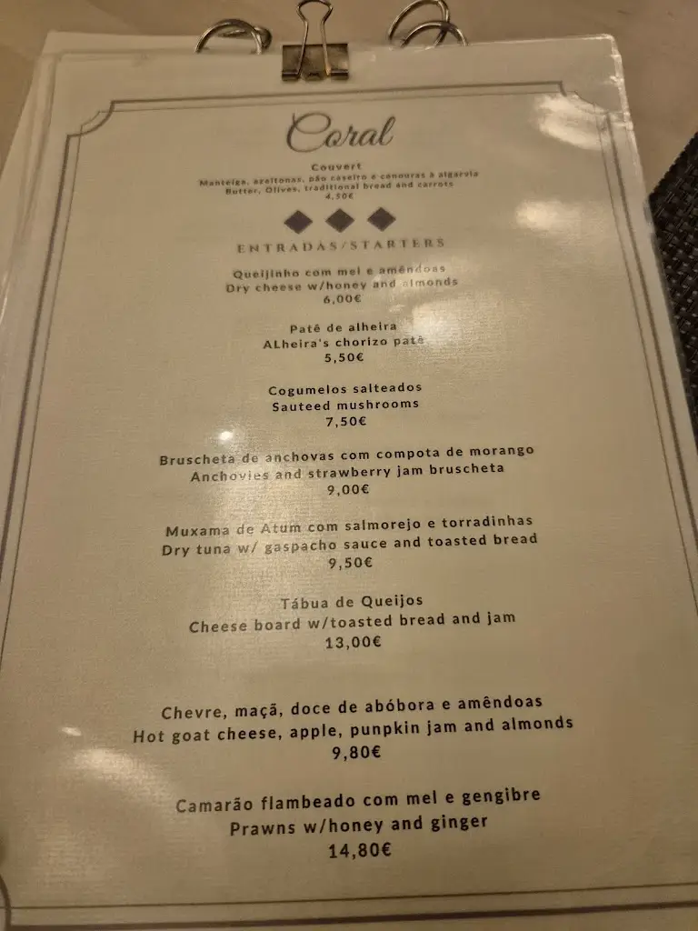 Menu_Restaurante O Coral_Cabanas de Tavira_immagine_3