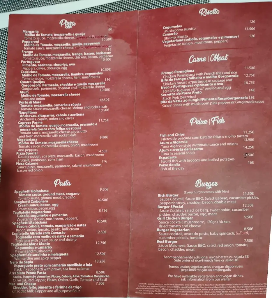 Menü_PORTO DI MARE_Cabanas de Tavira_Bild_2