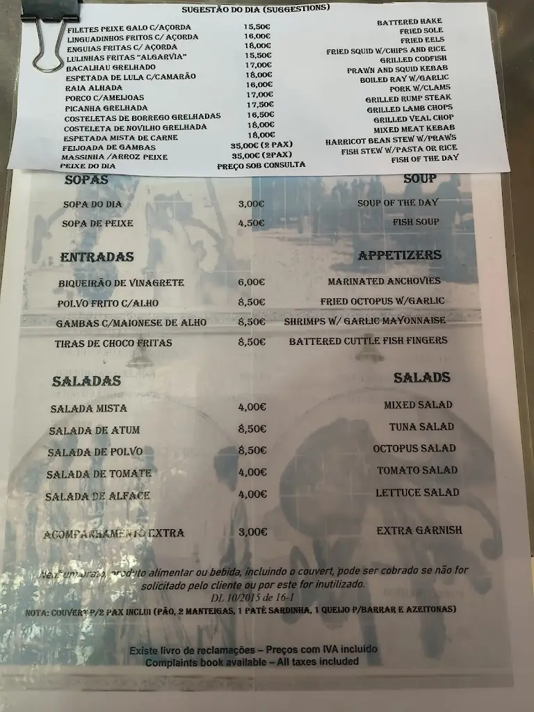 Menu_Restaurante Pedro_Cabanas de Tavira_immagine_1