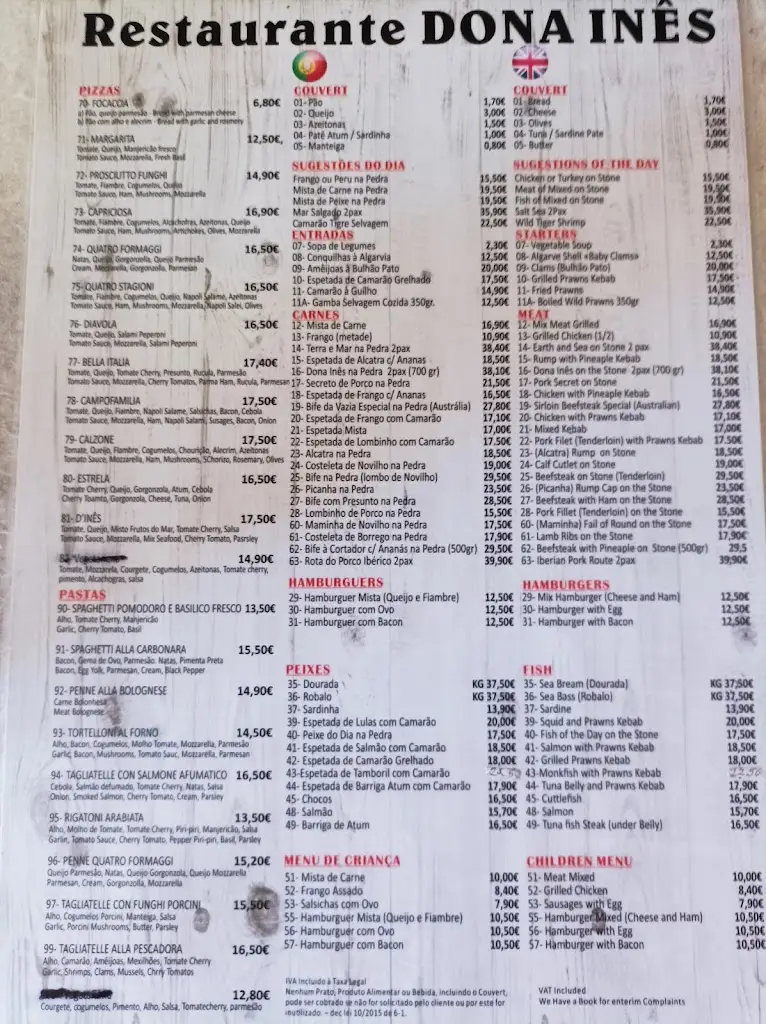 Menu_Restaurante Dona Inês_Cabanas de Tavira_immagine_2