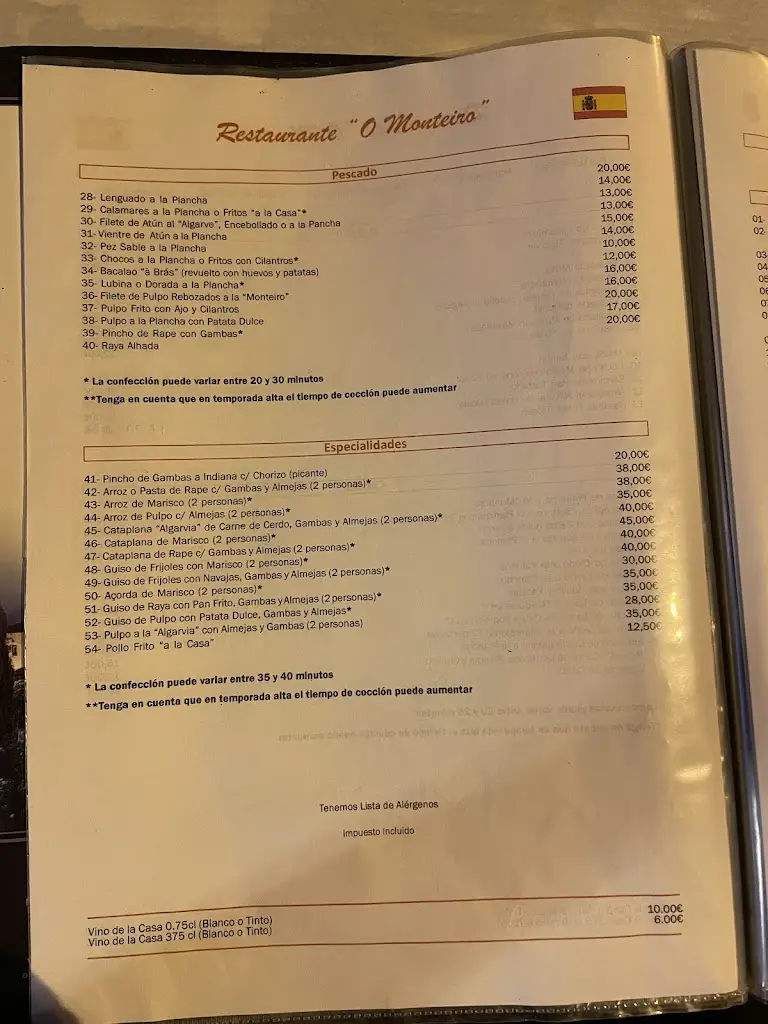 Menu_Restaurante O Monteiro_Cabanas de Tavira_imagen_2