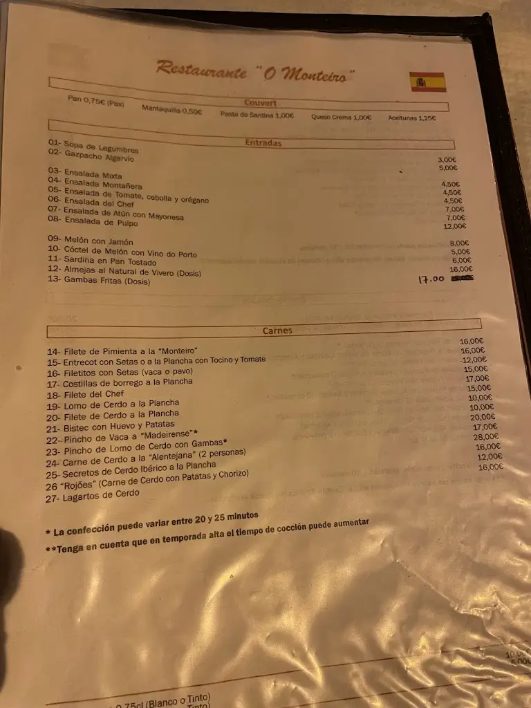 Menu_Restaurante O Monteiro_Cabanas de Tavira_imagen_4