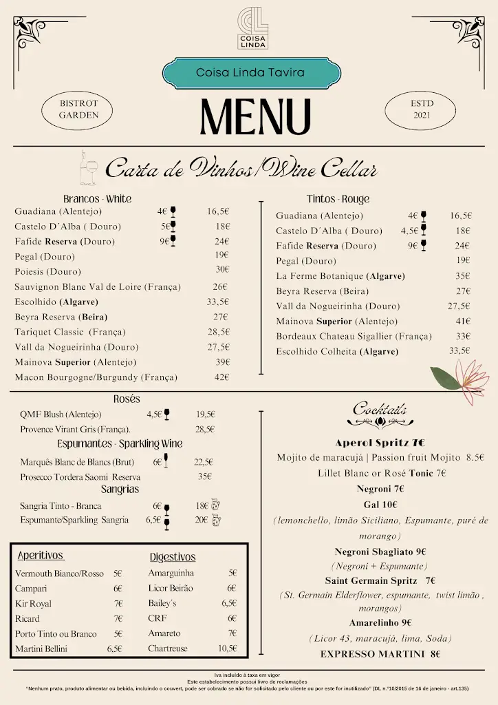 Menu_Restaurante Coisa Linda_Cabanas de Tavira_image_1