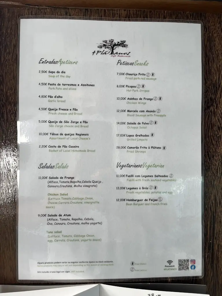 Menu_4 Plátanos Café Restaurante_Mosteiros_image_2