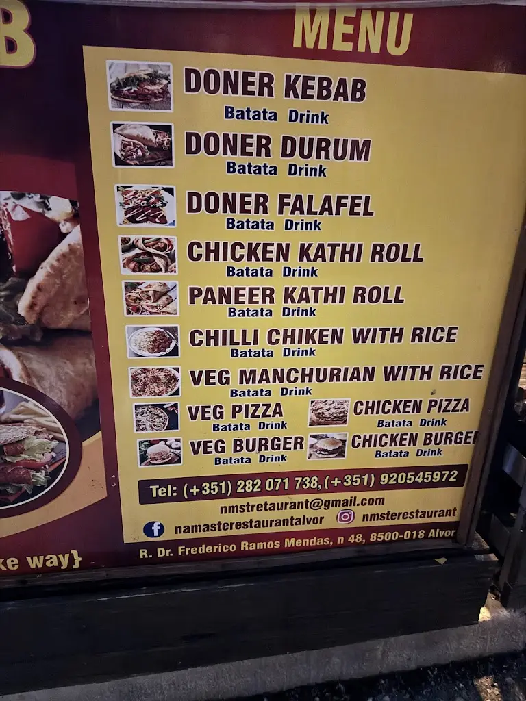 Menu_Namaste Restaurant_Alvor_imagen_1