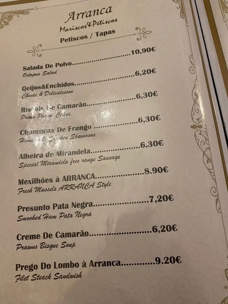 Menu_Marisqueira Arranca Mariscos&Petiscos_Santa Bárbara_image_4