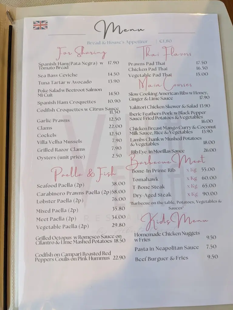 Menu_Restaurante Villa Velha by Alberto Punset_Alvor_immagine_2