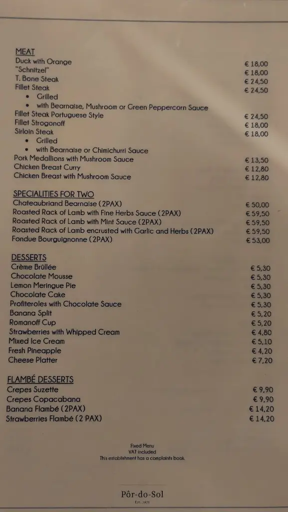 Menu_Restaurante Pôr Do Sol_Alvor_immagine_4