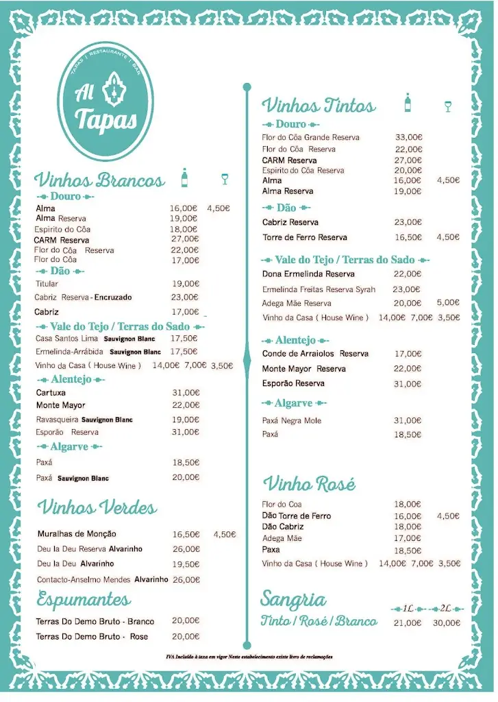 Menu_Al Tapas_Alvor_immagine_2