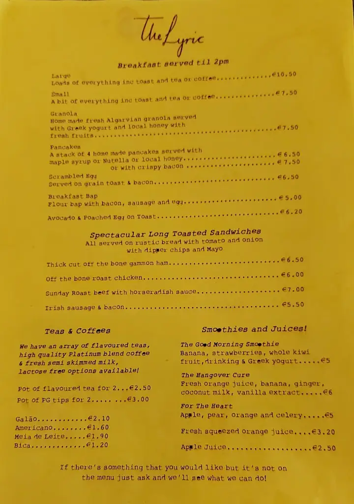 Menu_Restaurante The Lyric_Alvor_immagine_4