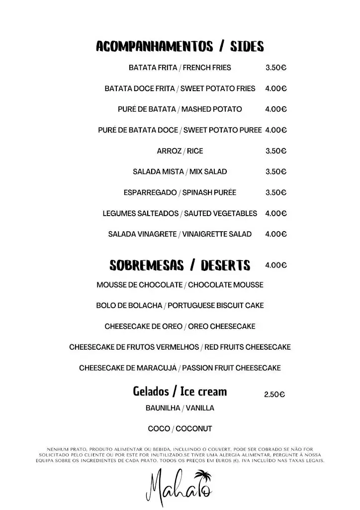 Menu_Mahalo Restaurant and Bar_Santa Bárbara_immagine_1