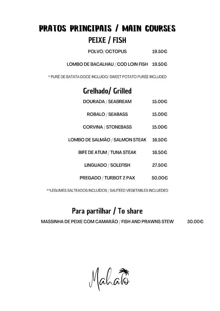 Menu_Mahalo Restaurant and Bar_Santa Bárbara_immagine_4