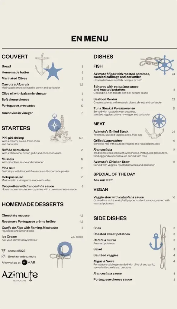 Menü_Restaurante Azimute Lagos_Lagos_Bild_1