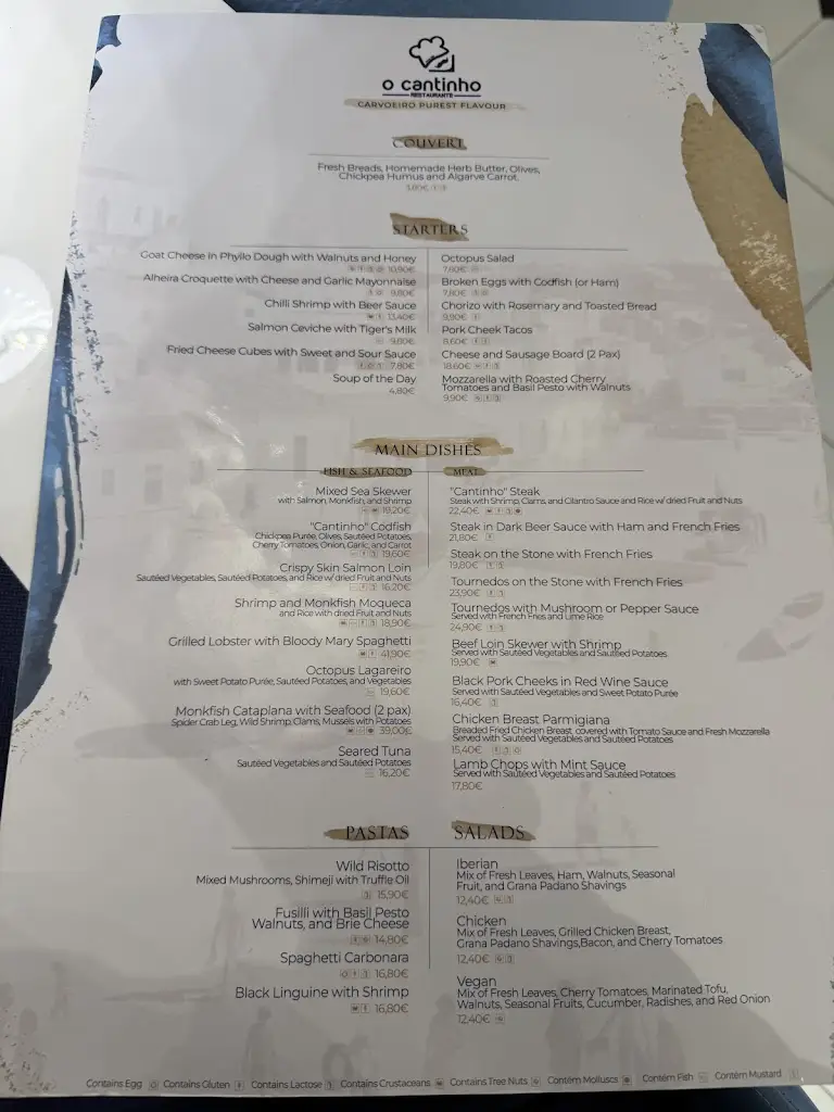 Menu_Restaurante O Cantinho_Carvoeiro_immagine_1