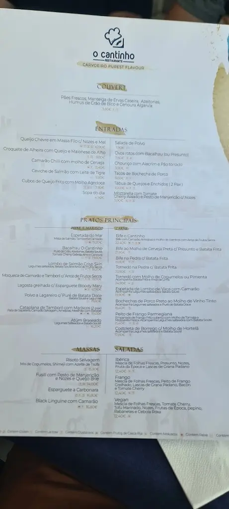 Menu_Restaurante O Cantinho_Carvoeiro_immagine_4