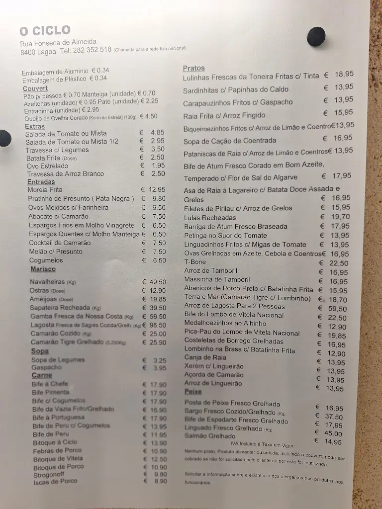 Menu_Restaurante O Ciclo_Lagoa_immagine_1