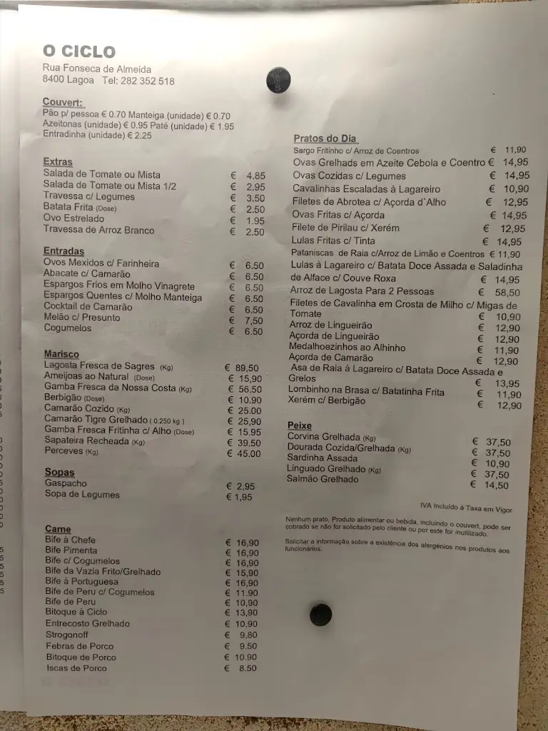 Menu_Restaurante O Ciclo_Lagoa_immagine_2