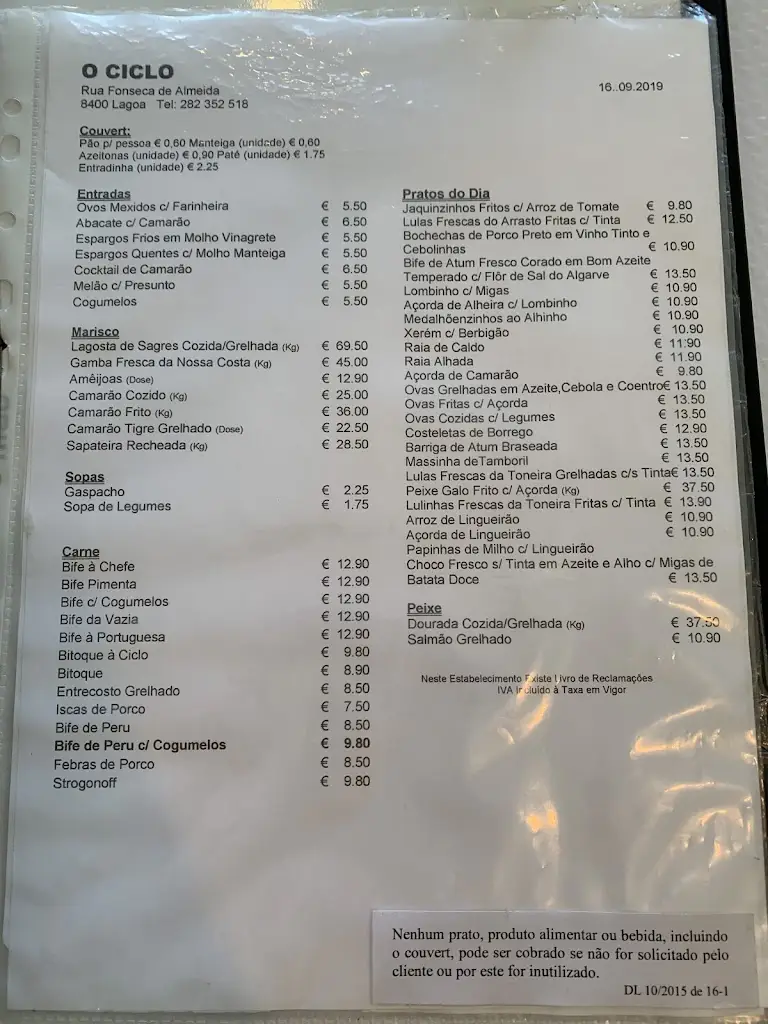 Menu_Restaurante O Ciclo_Lagoa_immagine_4