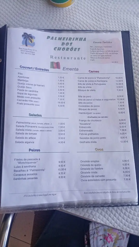 Menu_Palmeirinha dos Chorões_Monchique_immagine_2