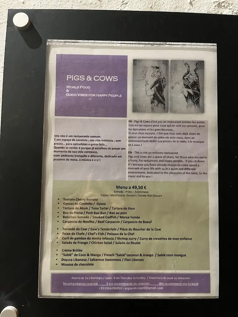 Menu_Restaurante Pigs and Cows_Faro_imagen_2