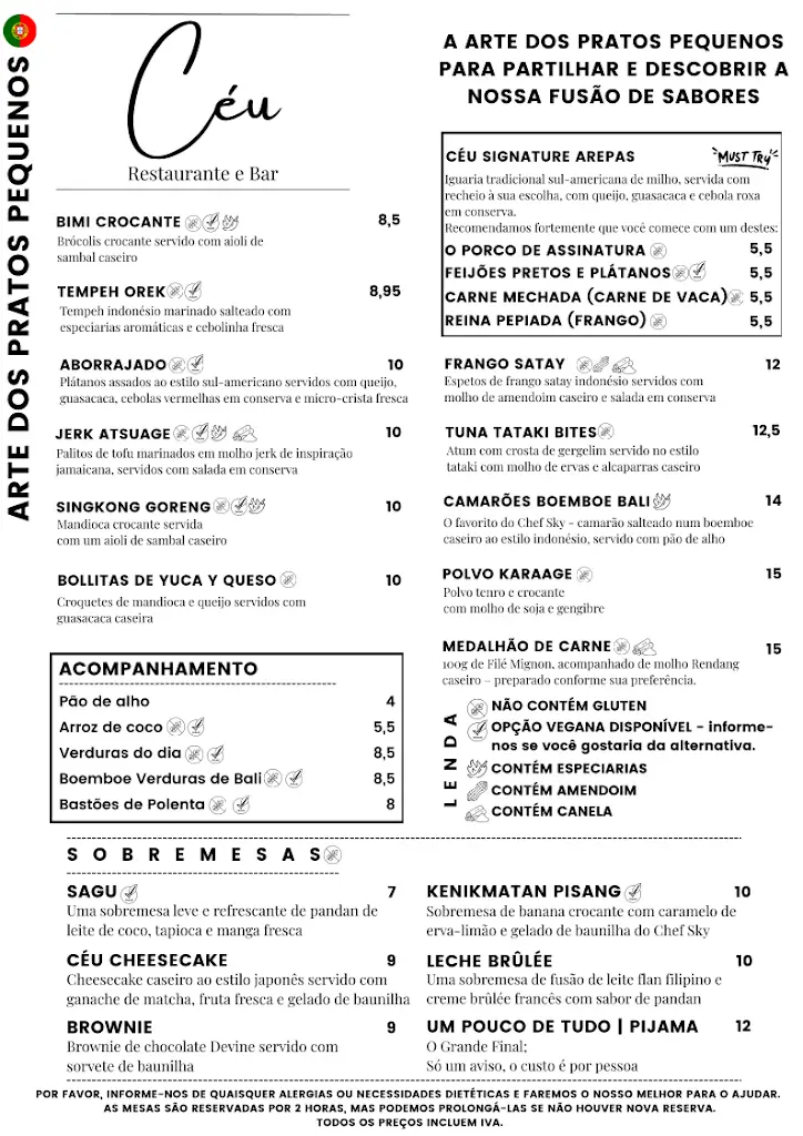 Menu_Restaurant Céu_Faro_imagen_2