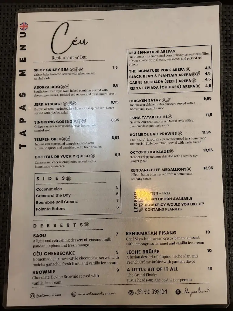 Menu_Restaurant Céu_Faro_imagen_3