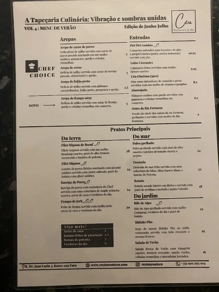 Menu_Restaurant Céu_Faro_imagen_4