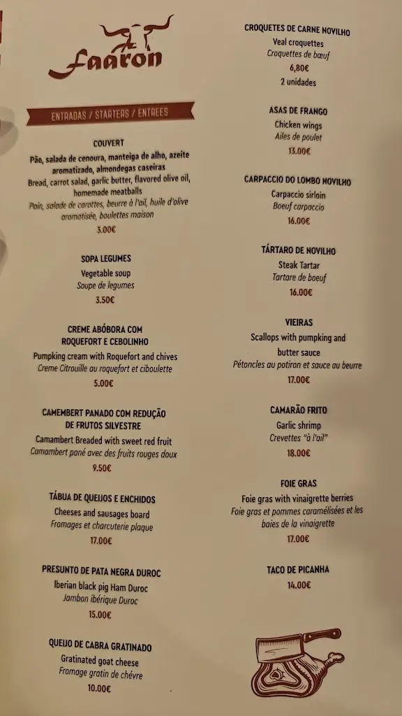Menu_Faaron steakhouse_Faro_imagen_3