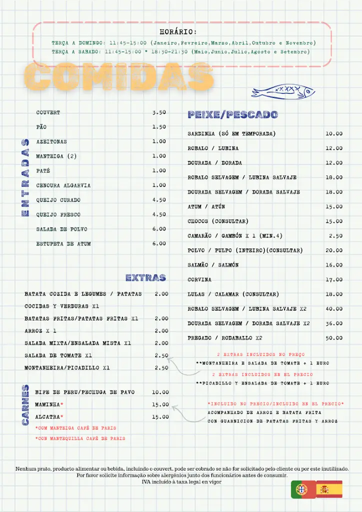 Menu_Restaurante Casa Corvo_Fuzeta_immagine_1