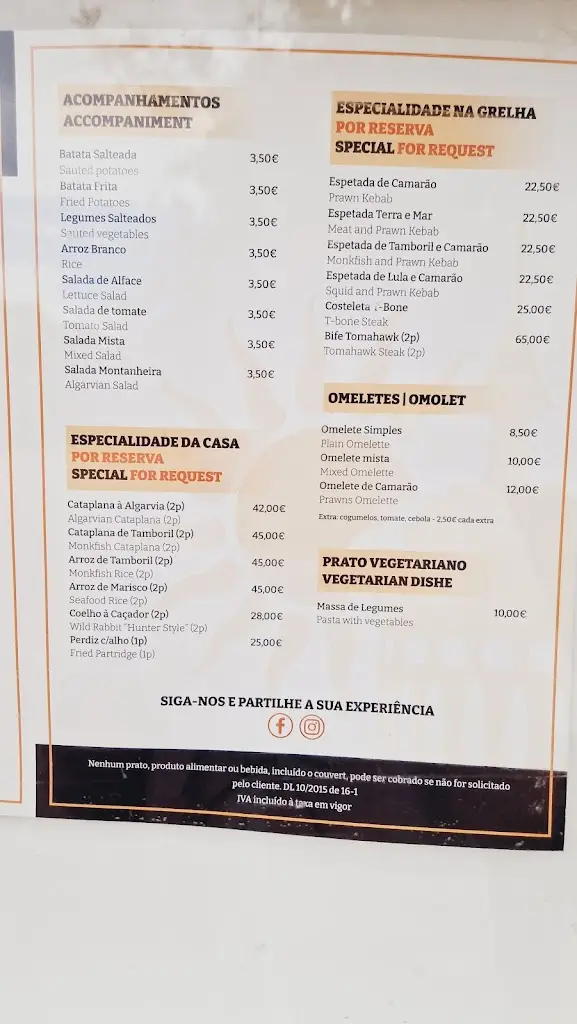 Menu_Restaurante Paraíso do Algarve_Paderne_imagen_1