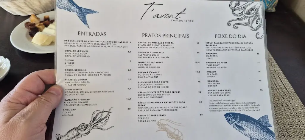 Menu_Restaurante T'avont - Sabores da Terra e do Mar_Manta Rota_imagen_2
