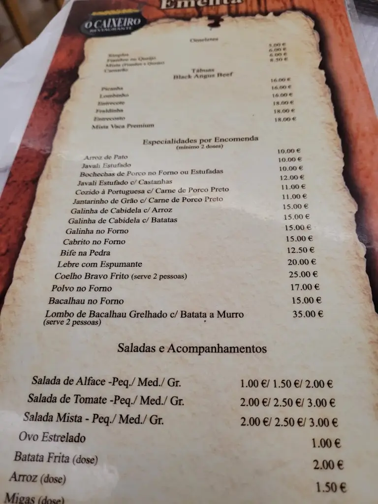 Menu_O Caixeiro_São Bartolomeu de Messines_immagine_2