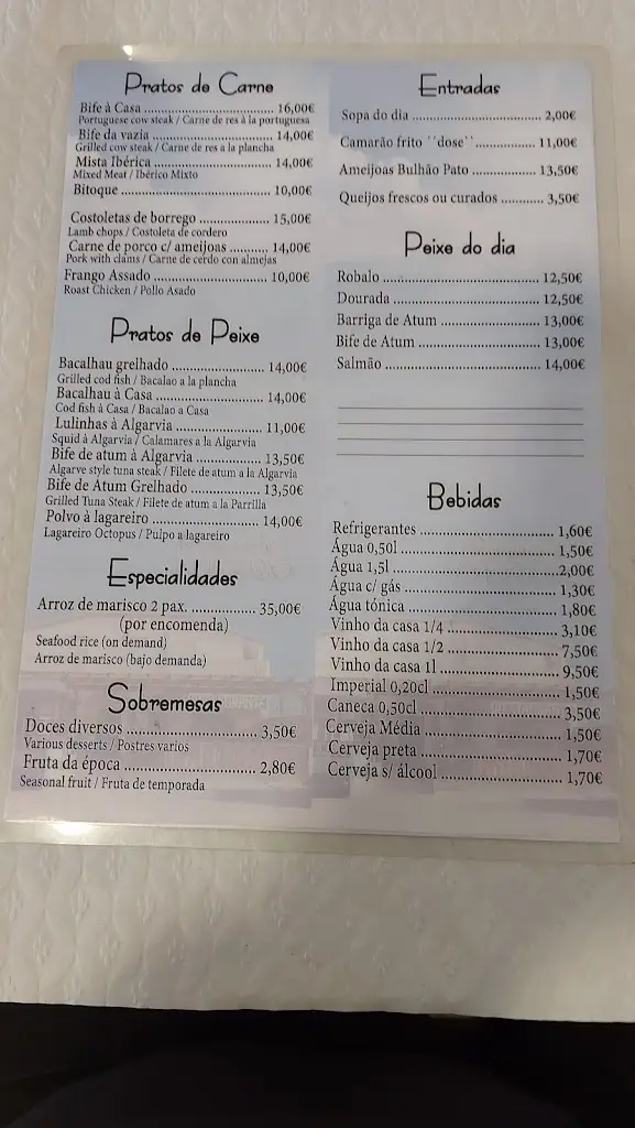 Menu_Restaurante O Ligério_Vila Nova De Cacela_immagine_2