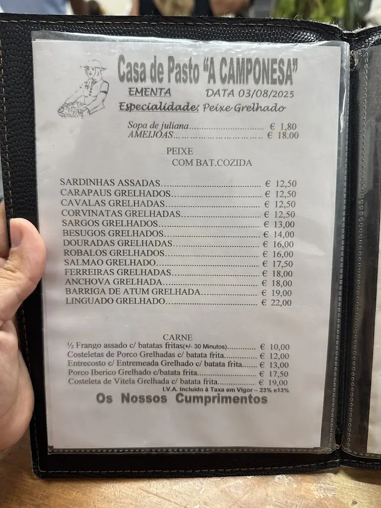 Menu_Restaurante A Camponesa_Vila Nova De Cacela_imagen_1