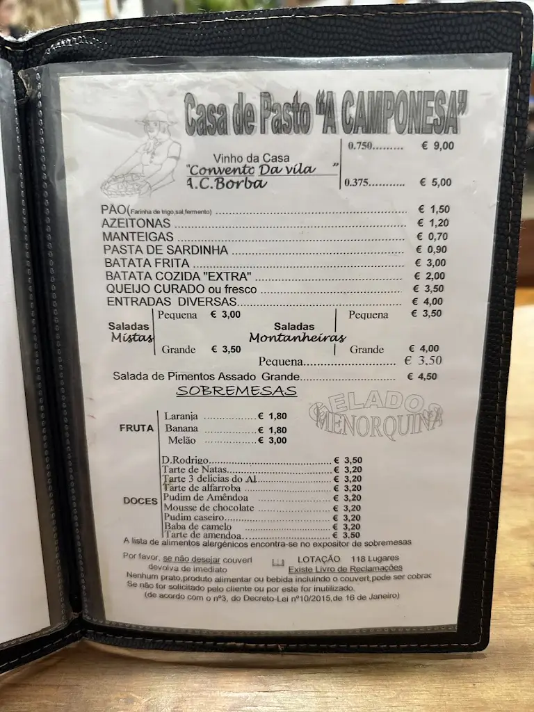 Menu_Restaurante A Camponesa_Vila Nova De Cacela_imagen_2