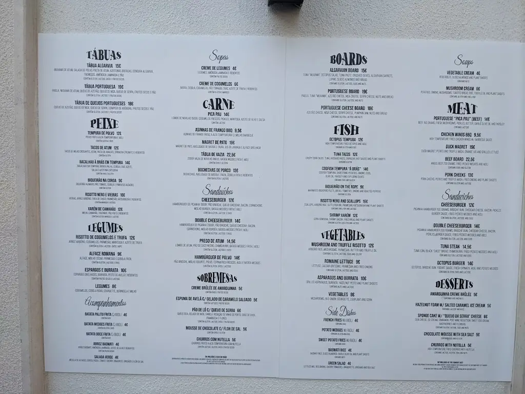 Menu_Restaurante Come na Gaveta_Tavira_immagine_4