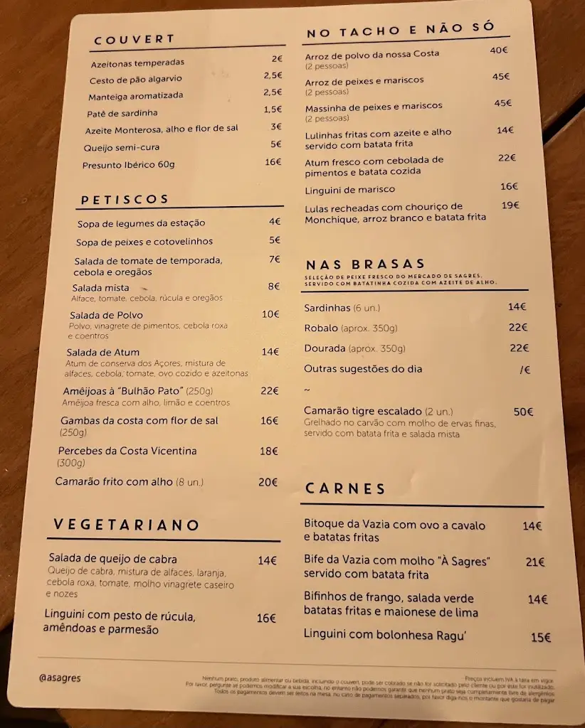 Menu_Restaurante A Sagres_Sagres_immagine_1