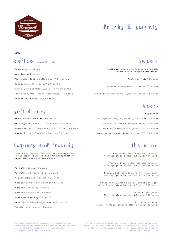 Menu_The Hangout_Sagres_immagine_1