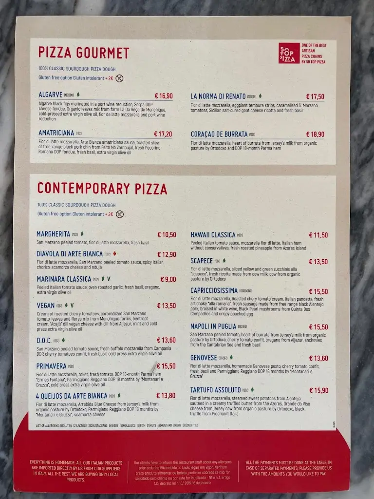 Menu_Arte Bianca - Cucina Italiana - Sagres_Sagres_imagen_4