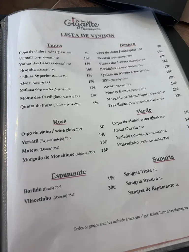 Menu_Pedra do Gigante_Sagres_immagine_1