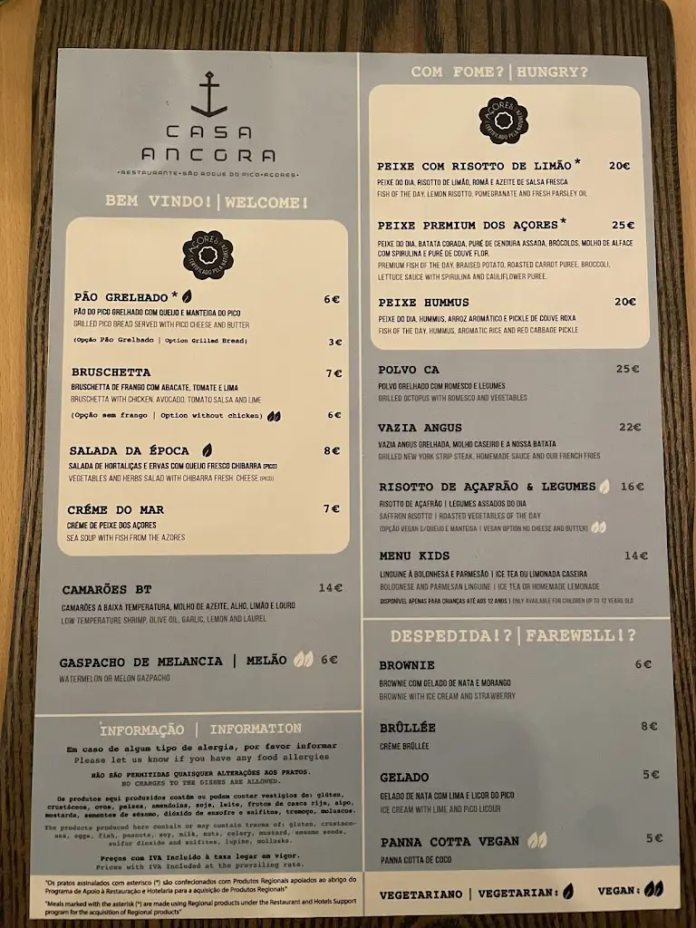 Menu_Casa Âncora_São Roque do Pico_image_1