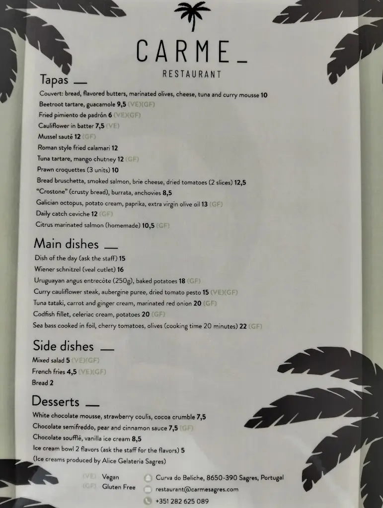 Menu_Carme_ Restaurant & Bar_Sagres_immagine_2