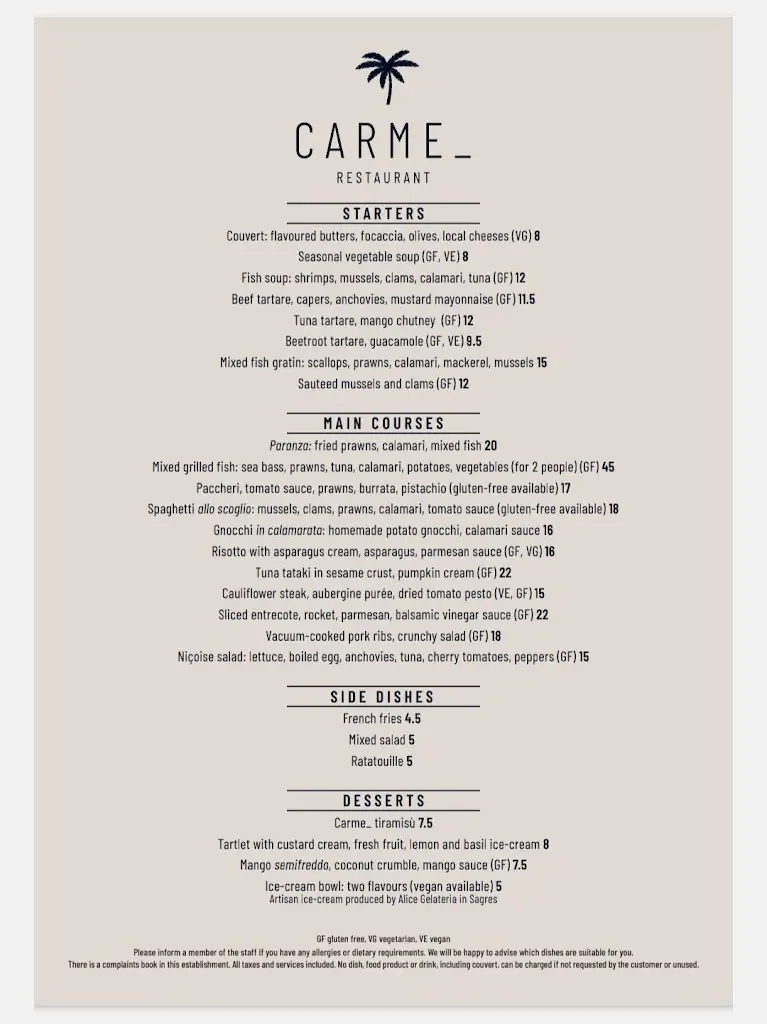 Menu_Carme_ Restaurant & Bar_Sagres_immagine_3