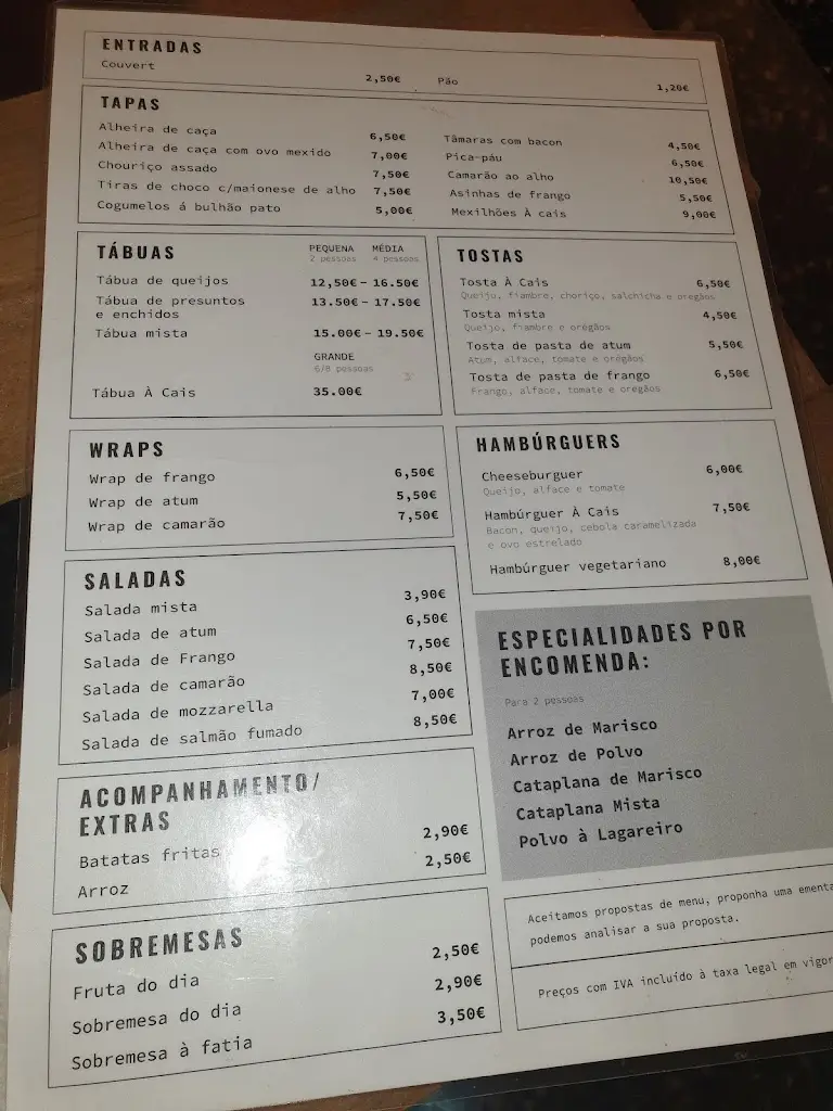 Menü_Cais Wine&Tapas Bar_Quarteira_Bild_2