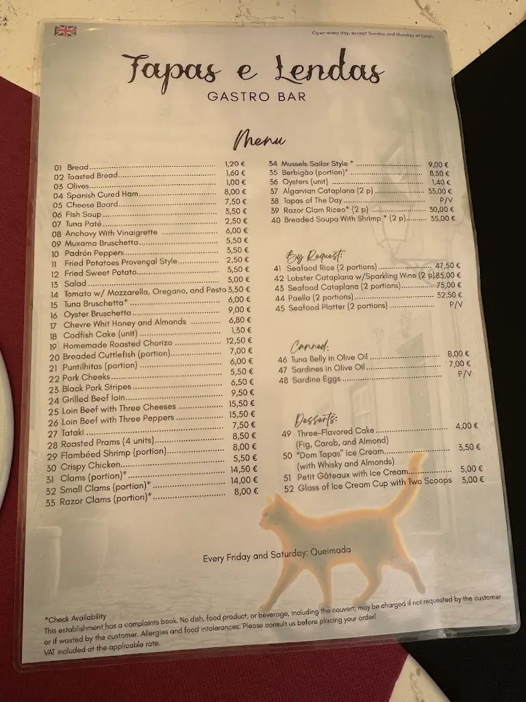 Menu_Tapas e Lendas restauração_Olhão_immagine_4
