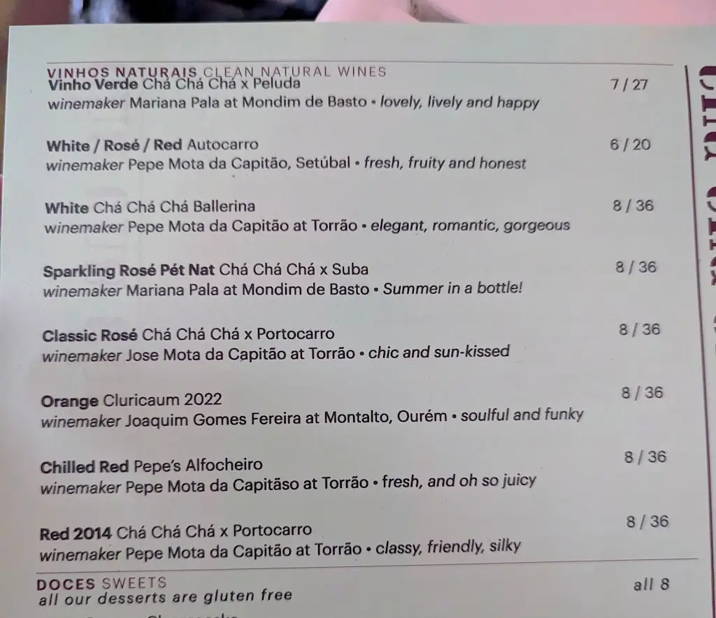 Menu_Chá Chá Chá_Olhão_immagine_3