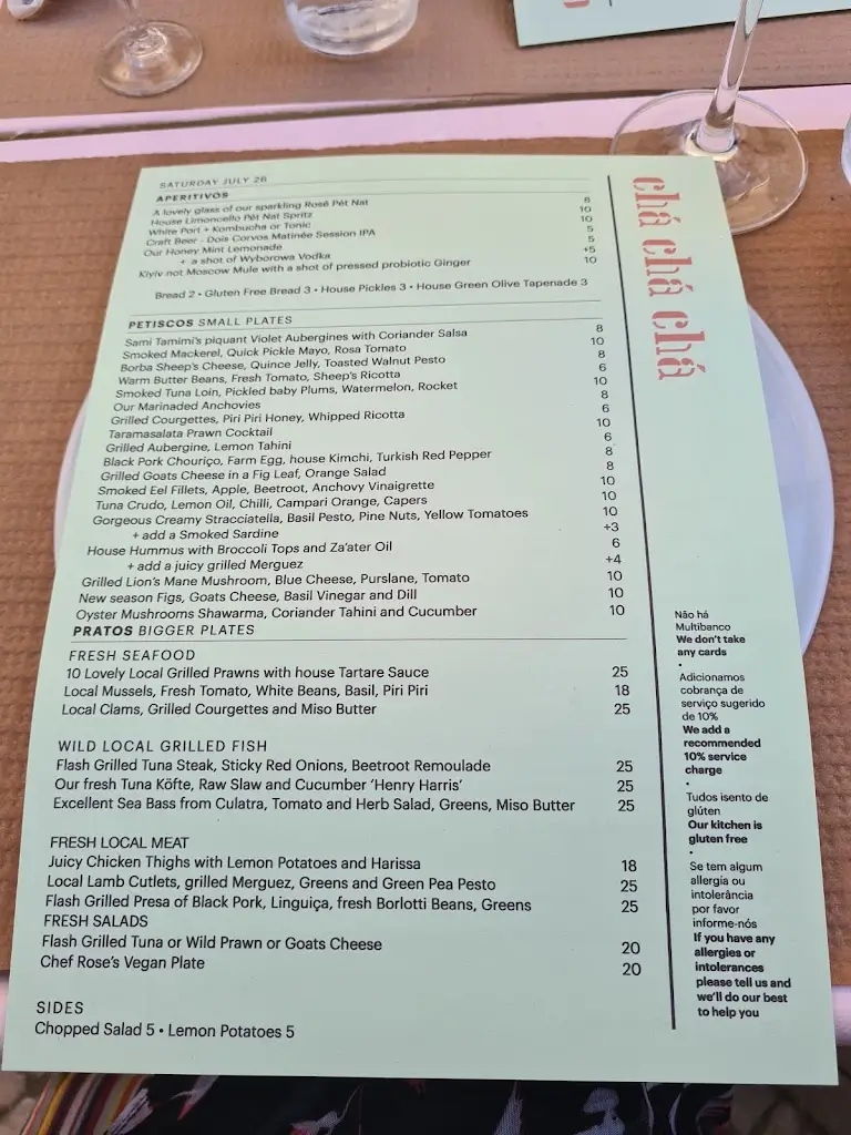 Menu_Chá Chá Chá_Olhão_immagine_4