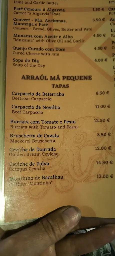 Menu_Arraúl Gastro Bar_Olhão_immagine_1