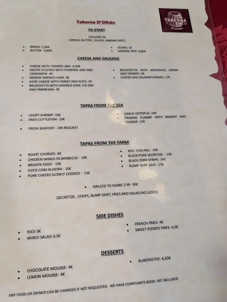Menu_Taberna D’Olhão_Olhão_immagine_1