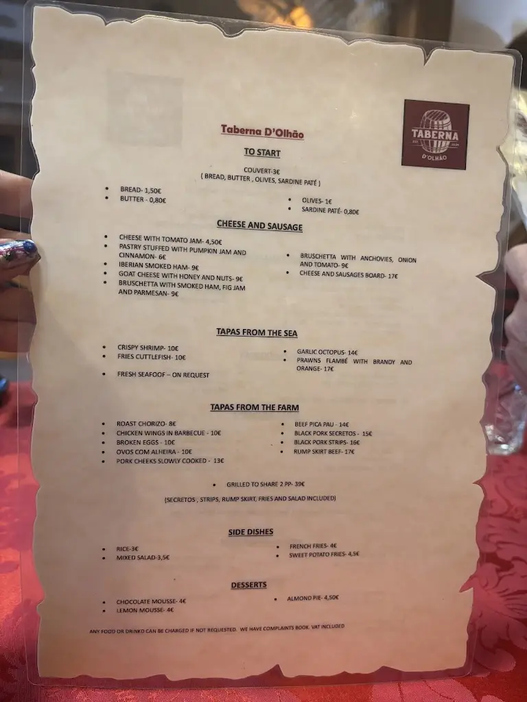 Menu_Taberna D’Olhão_Olhão_immagine_2